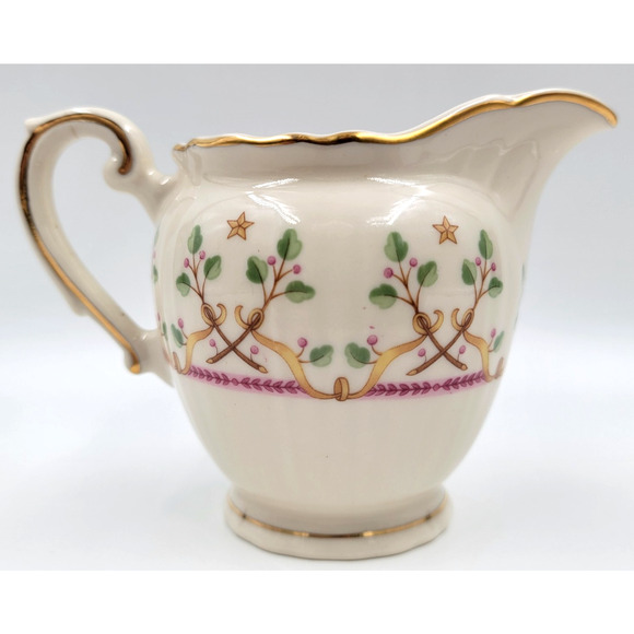 Syracuse Federal Shape Pendleton Creamer Bowl Gold Trim 1949 - 1966 USA - Picture 3 of 8